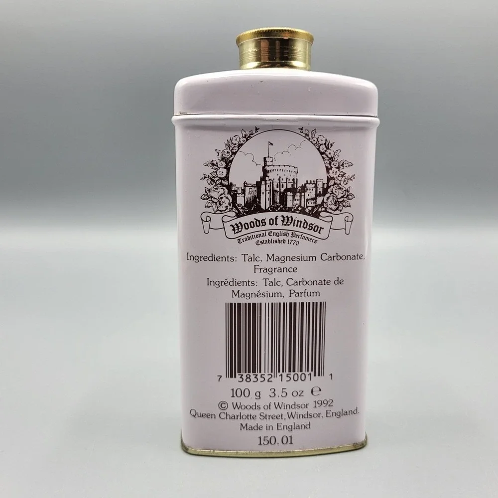 Vintage Woods of Windsor Talcum Powder 3.5oz Lavender Floral Tin Purple England